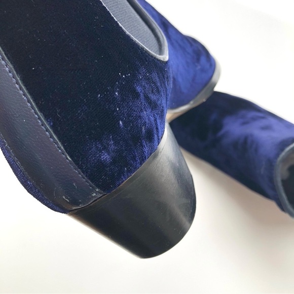 L.K. Bennett Becky Navy Velvet Ankle Boots - Picture 16 of 16